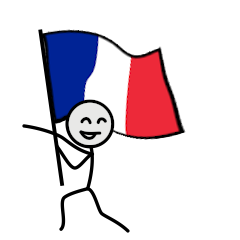 GO!GO! France team with stick patriot!