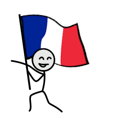 GO!GO! France team with stick patriot!