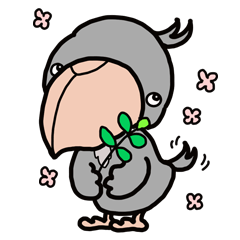 A cute shoebill conveys feelings