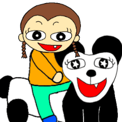 Panda and girl