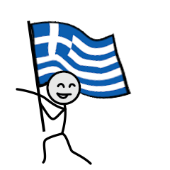 GO!GO!Greece team with stick patriot!