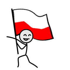 GO!GO! Poland team with stick patriot!