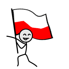 GO!GO! Poland team with stick patriot!