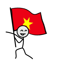 GO!GO! Vietnam team with stick patriot!