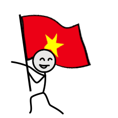GO!GO! Vietnam team with stick patriot!
