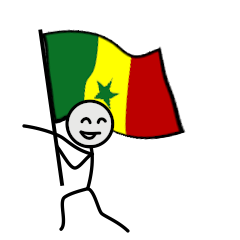 GO!GO! Senegal team with stick patriot!