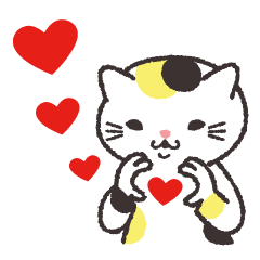 The Dots Cat Heart Sticker