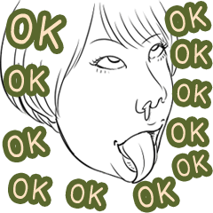 Funny face sticker(Female) vol.2