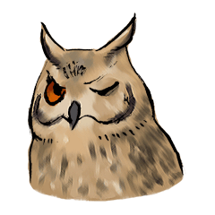 Owl & Birds Sticker
