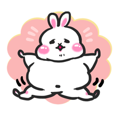 Cute funny chubby rabbit