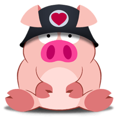Cute Piggy Commando stickers