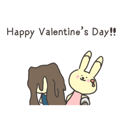 Valentine's Day cat and rabbit
