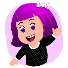 Purple Hair Girl Stickers