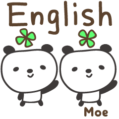 Stiker English panda untuk Moe