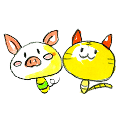 -kokeshi series- KOKE_PIG & KOKE CAT