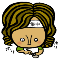 wood carving Cute with perm girl
