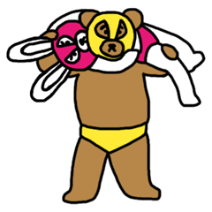 Bear & Rabbit wrestler