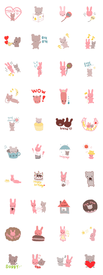 Friendly teddy bear & stuffed rabbit Friendly teddy bear & stuffed rabbit