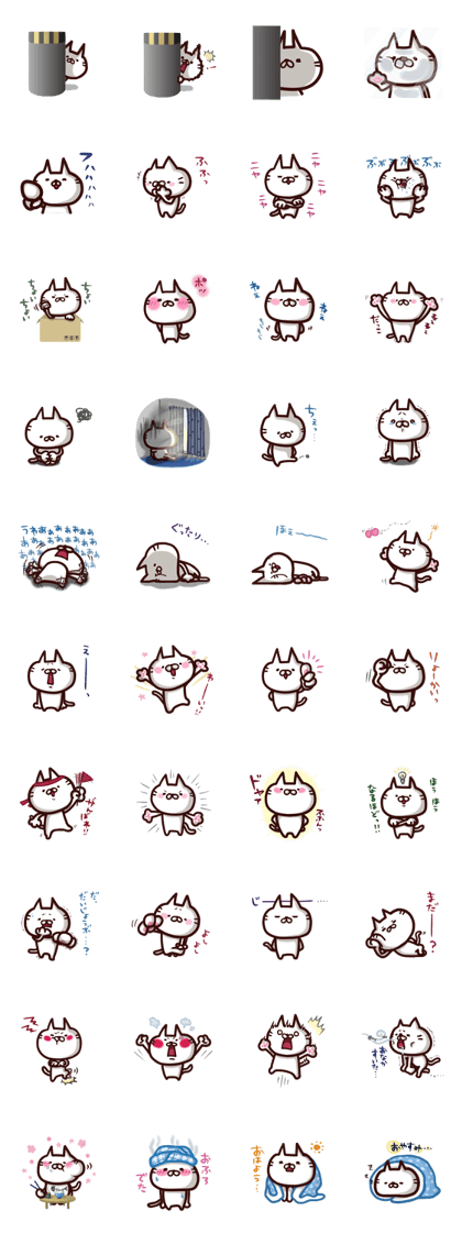 Unrestrained white cat Unrestrained white cat