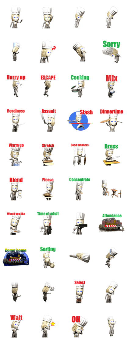 Cook sticker 3D Cook sticker 3D