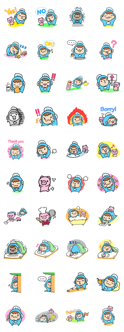 Cute Fish and Piglet