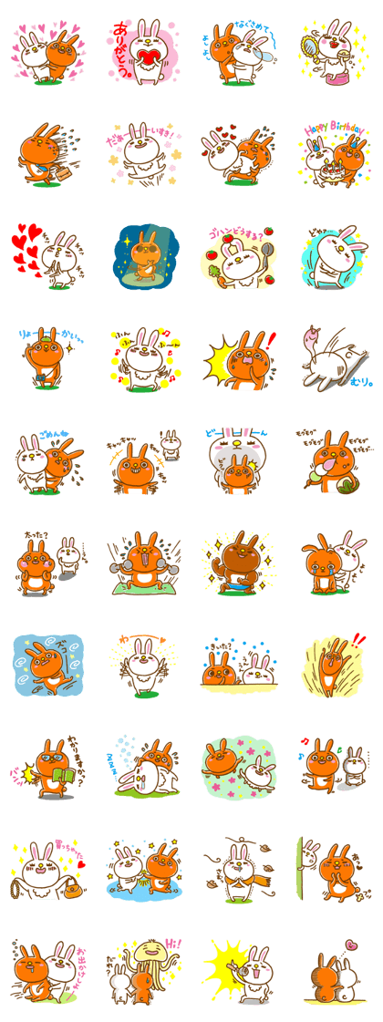 Rabbit couple milk and cocoa Rabbit couple milk and cocoa