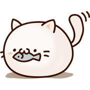 Sticker of a round and pretty cat