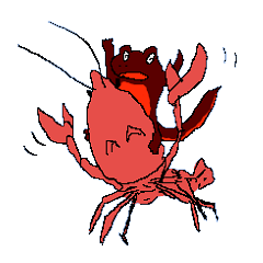 Crayfish and Red-tailed newt sticker