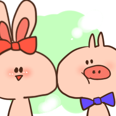 A pig and rabbit
