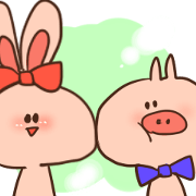 A pig and rabbit