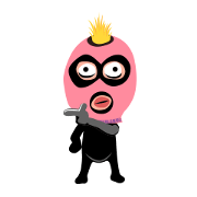 Man wearing a pink masked has come!