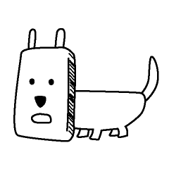 Rectangle Face Dog Line Stickers Line Store