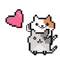 Cute and moving pixel cat