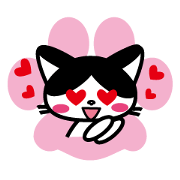 Black-and-white cat Berry Sticker