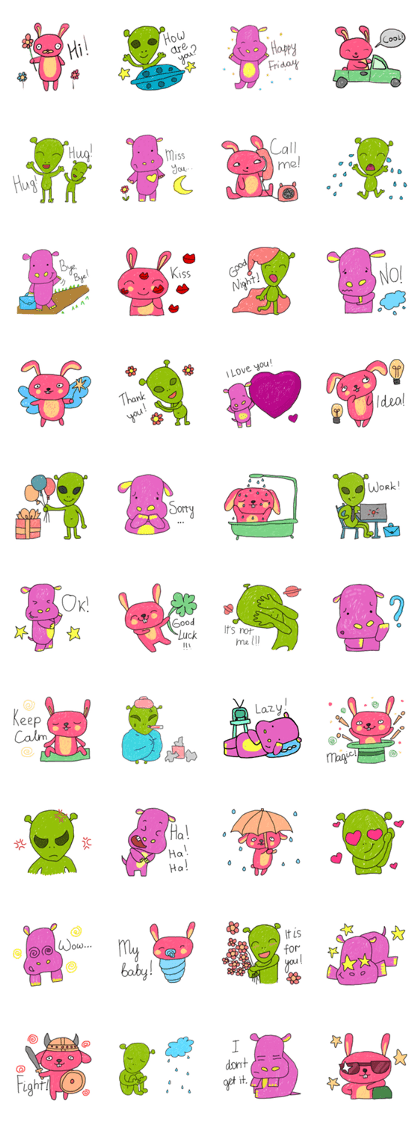 Alien - Rabbit - Hippo - Kids Style (EN)