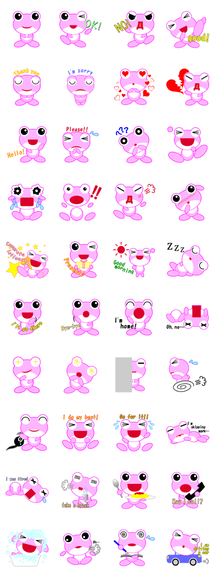 pretty frogs -Pink/English version-