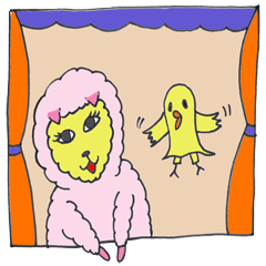 Ms.Pink Sheep and Piyoko the chick !