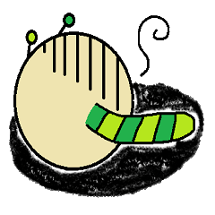 Big green caterpillar of the face
