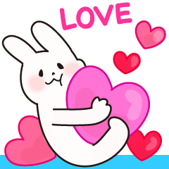 白うさぎ With ハート Line スタンプ Line Store 白うさぎ With ハート Line スタンプ Line Store