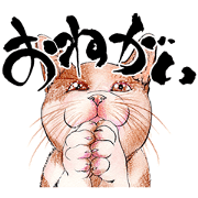 Cat with brush and colored pencil