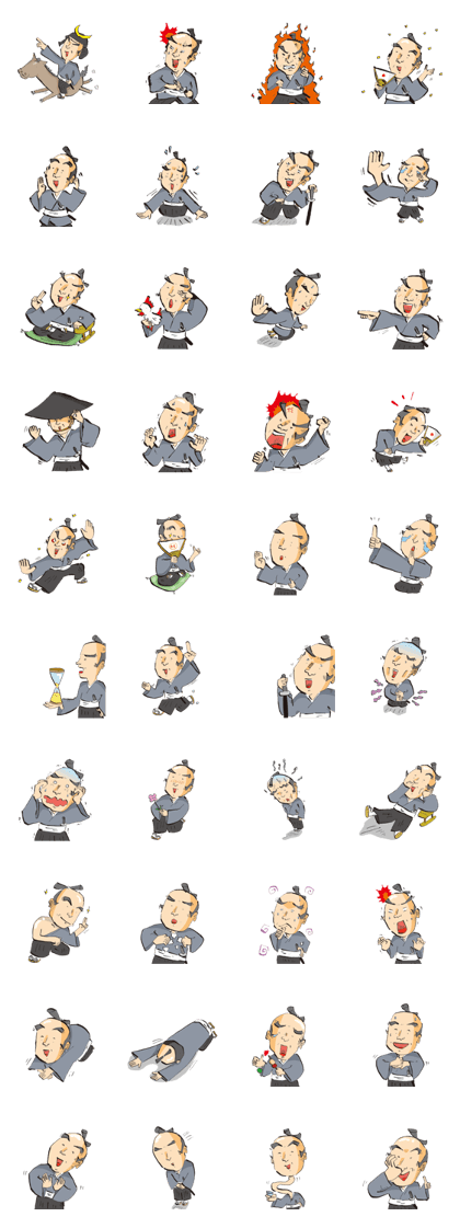 Samurai illustrations Sticker