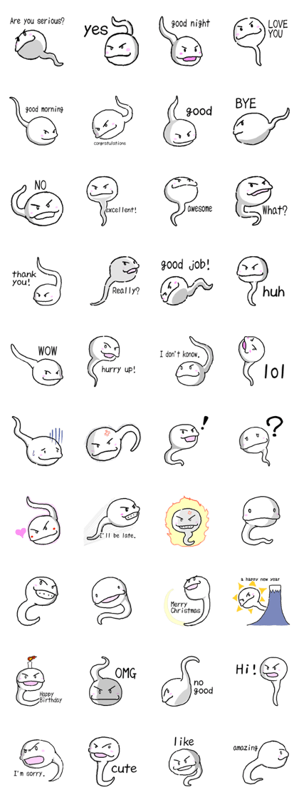 Tadpole(albino) Stickers  English ver