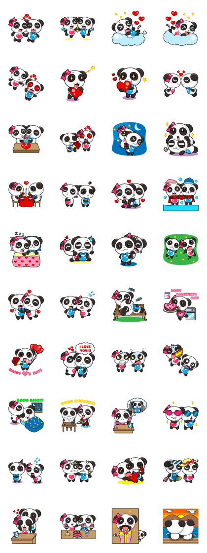 Cute Valentine Panda Couple