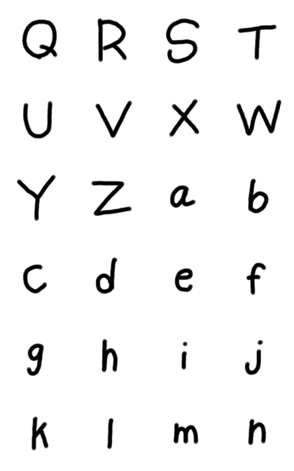 Line クリエイターズスタンプ シンプルアルファベットq Z 小文字a N
