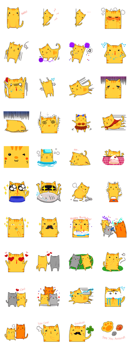 Tabby the yellow cat
