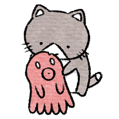 kitty&octopus sticker