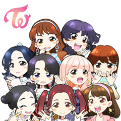 Cartoon Twice Sticker, Twice Lovely Stickers, Twice Kpop Stickers