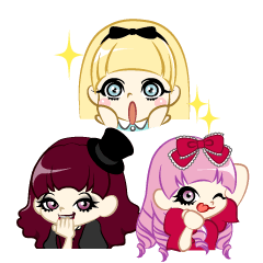 Three kawaii girls sticker