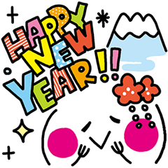New Year Kaomoji sticker