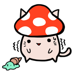 Cat&Mushroom Sticker